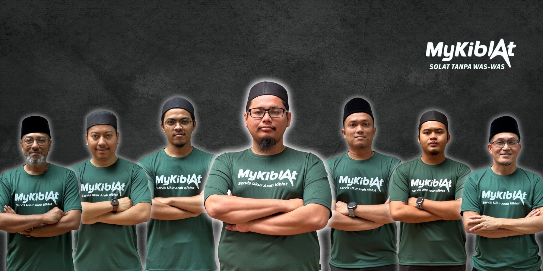 Pasukan MyKiblat dalam foto cover syarikat