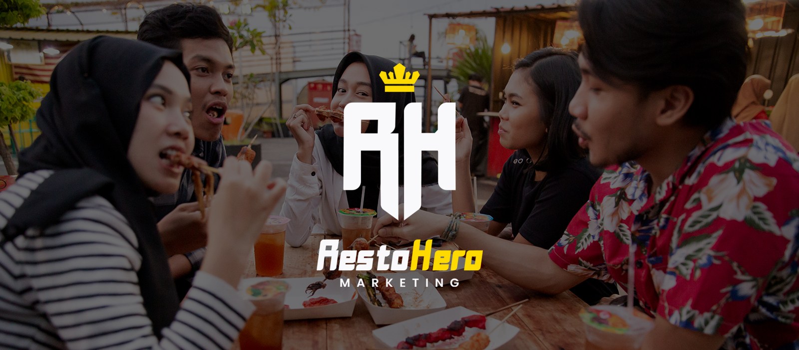 Cover RestoHero Marketing dengan logo RH